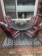 Mooie tuinset met 4 stoelen, Tuin en Terras, Ophalen, 4 zitplaatsen, Gebruikt, Aluminium