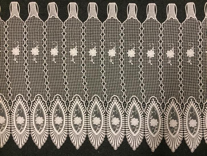 Valletje - vitrage - 60 cm hoog - wit - NIEUW, Hobby en Vrije tijd, Stoffen en Lappen, Nieuw, Kant, 120 cm of meer, 30 tot 200 cm