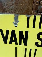 Mega 150 cm Uniek Emaille bord Den Haag Schindler liften, Ophalen, Reclamebord, Gebruikt, Nvt