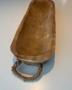 Borrel plank schaal uitgeholde boomstam met handvat 83X21x8, Ophalen of Verzenden, Zo goed als nieuw, Rechthoekig, Hout