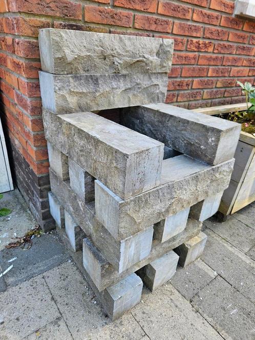 Bluestone natuursteen stapelblokken 50 x 12 x 12cm, Tuin en Terras, Tegels en Klinkers, Gebruikt, Overige typen, Natuursteen, Ophalen