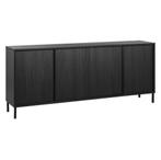 Prachtig zwart dressoir, Ophalen, Met deur(en), Zo goed als nieuw, 200 cm of meer