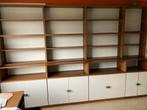 Vintage boekenkast (en) wand, Huis en Inrichting, Kasten | Boekenkasten, Ophalen, Gebruikt, 200 cm of meer, 25 tot 50 cm