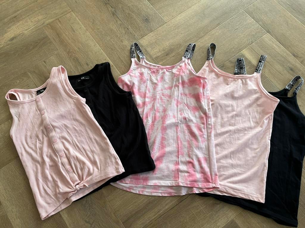 NIEUW!! 5 SINGLETS mt 158, Kinderen en Baby's, Kinderkleding | Maat 158, Ophalen of Verzenden, Zo goed als nieuw, Meisje, Shirt of Longsleeve