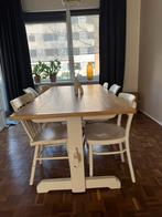 Eettafel met stoelen, Ophalen, 50 tot 100 cm, Zo goed als nieuw, Vijf personen of meer