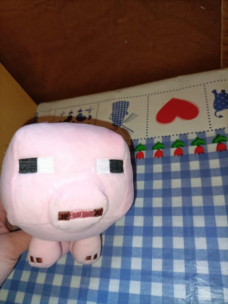 Minecraft roze varken knuffel 15 cm groot, Ophalen of Verzenden, Zo goed als nieuw, Overige typen