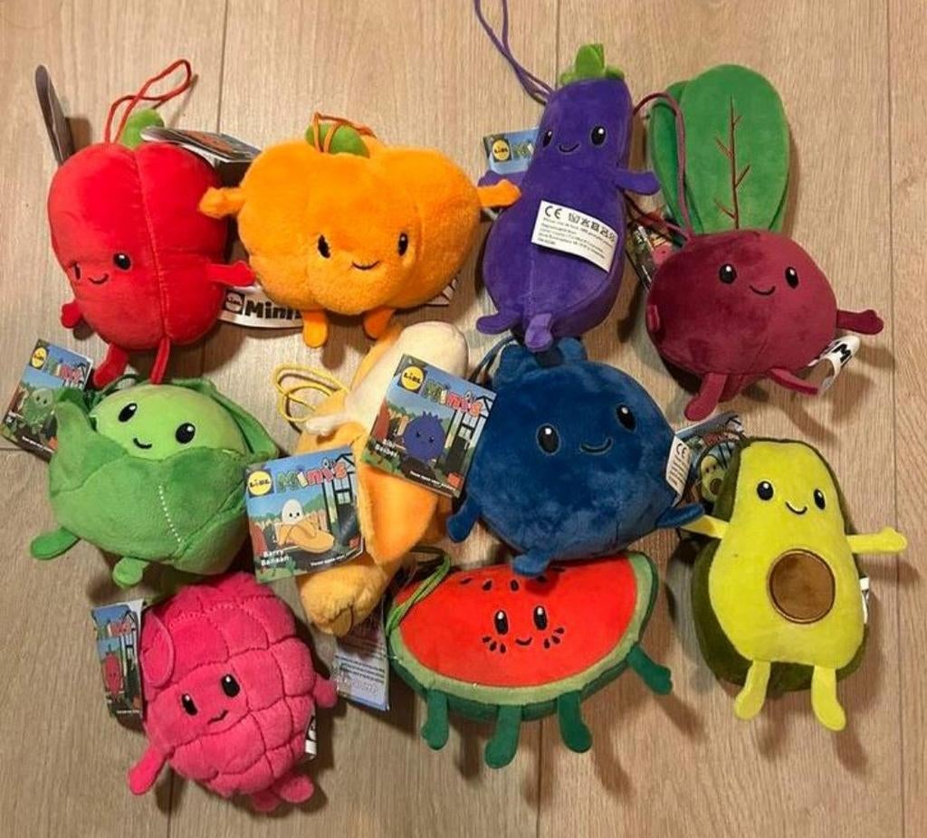 Lidl Mini's Knuffels - Complete Set of 10, Overige karakters, Overige typen, Meerkleurig, Klein (minder dan 20 cm)