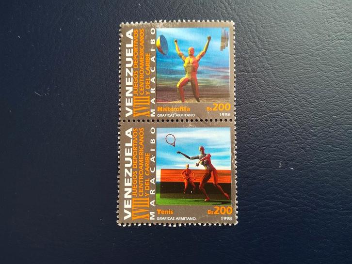 Venezuela postzegels: Halterofilia en Tennis (1998), Postzegels en Munten, Postzegels | Nederland, Ophalen of Verzenden