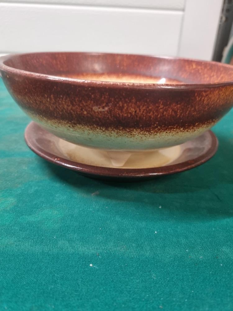 fruittest aardewerk vintage bruin creme, Ophalen of Verzenden