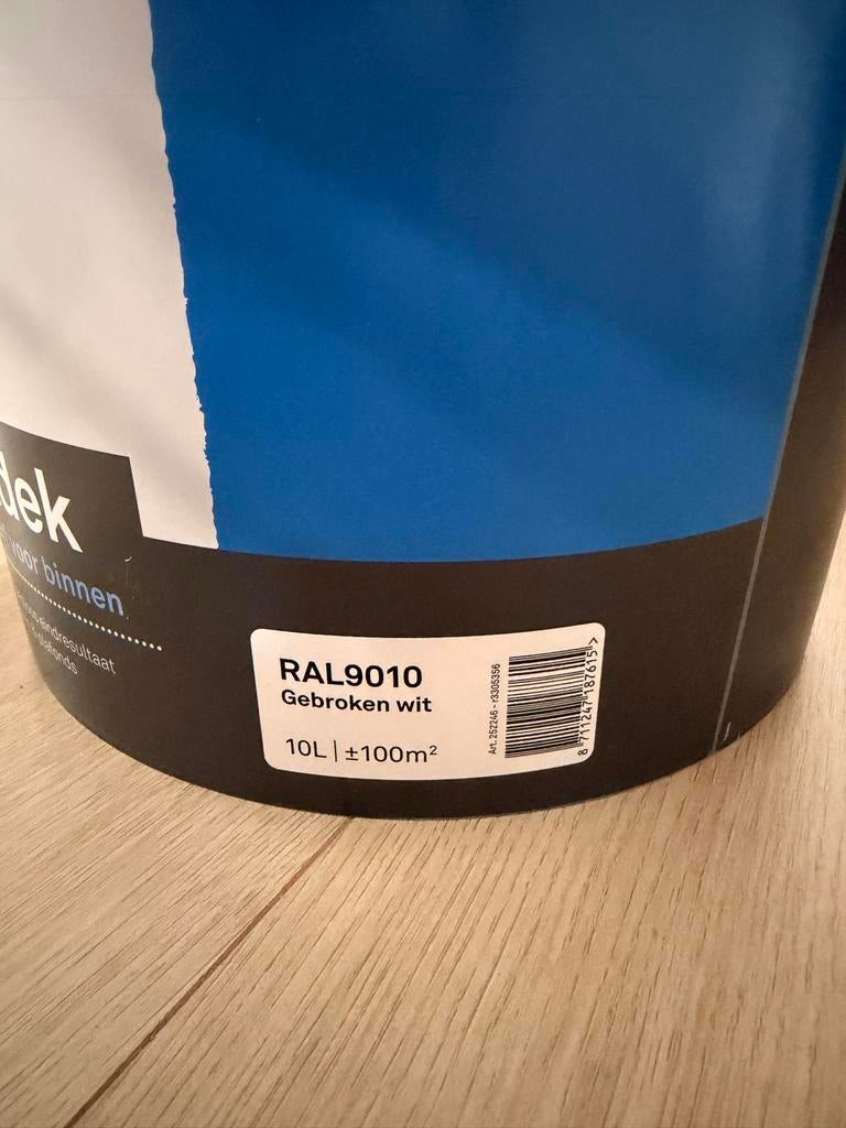 Karwei Perfectdek Muurverf RAL9010 Gebroken Wit 10L Nieuw, 5 tot 10 liter, Wit, Nieuw, Ophalen of Verzenden