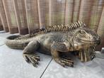 Leguaan beeld XL goud 93 cm tuinbeeld dierenbeeld, Ophalen of Verzenden, Nieuw, Kunststof, Dierenbeeld