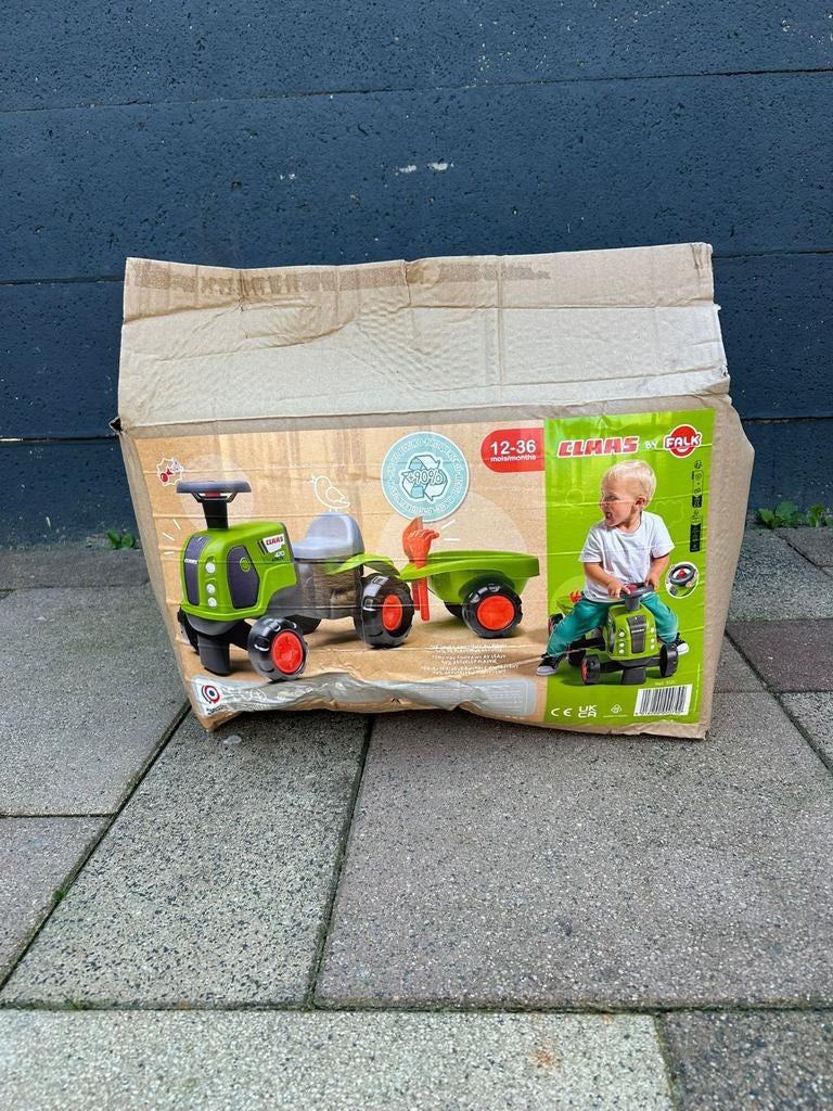 Falk Claas Axos 310 speelgoedtractor met aanhanger, Ophalen of Verzenden, Nieuw, Trapvoertuig