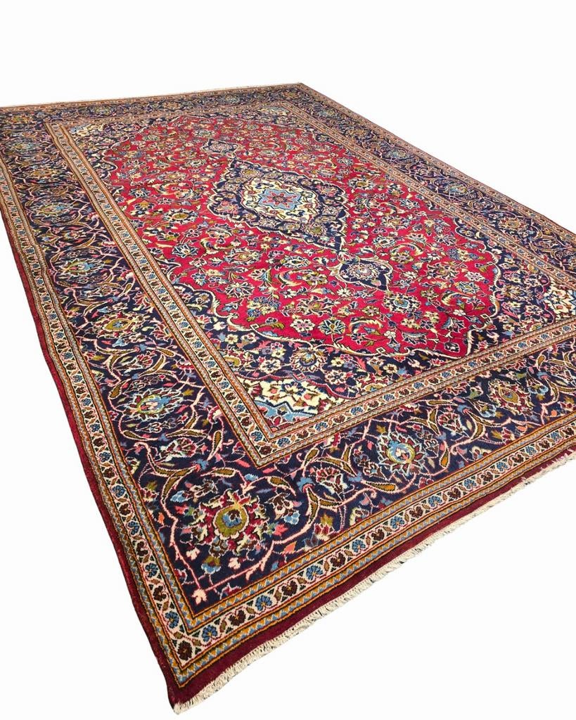 Groot Perzisch tapijt kashan 350x250 wollen vloerkleed iran, De handelmaatschappij, 200 cm of meer, Ophalen of Verzenden, Zo goed als nieuw