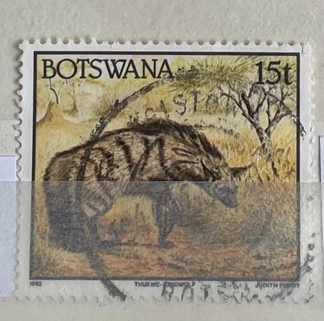 Postzegel Botswana; hyena, Ophalen of Verzenden, Gestempeld, Dier of Natuur