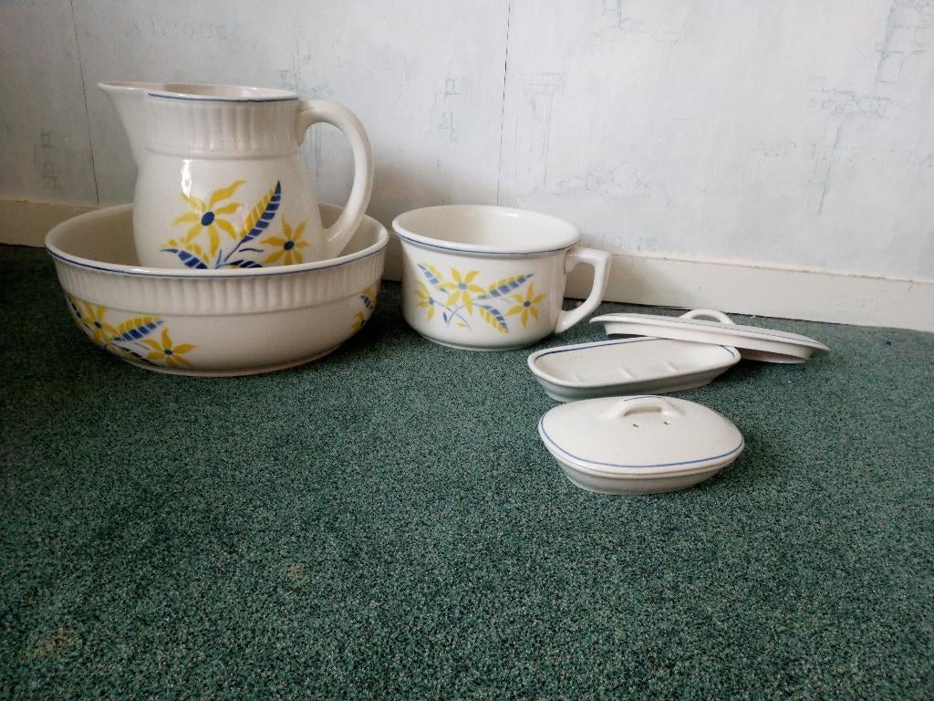 Lampetstel, Wastafel set, Vintage, Ophalen