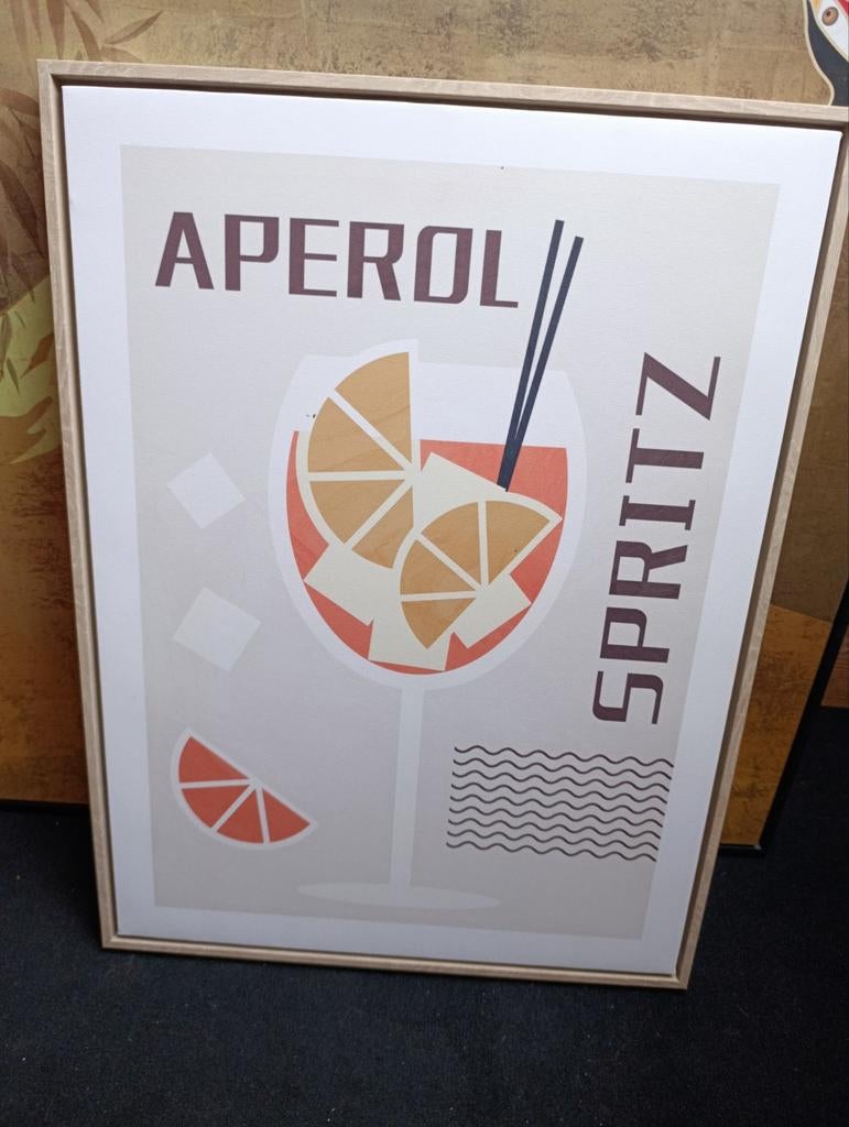 Leuke lijst met aperol spritz print, Ophalen, Reclamebord, Plaat of Schild, Overige merken