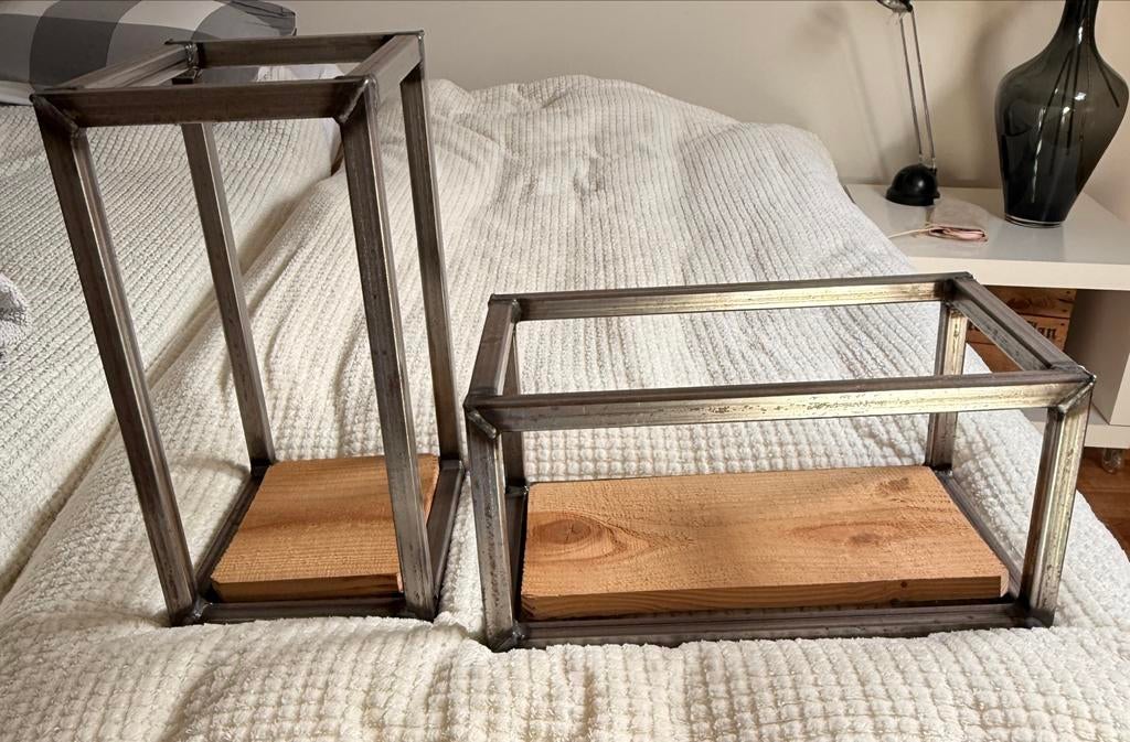 Set van 4industriële wandrekjes met houten plank, Huis en Inrichting, Woonaccessoires | Wandplanken en Boekenplanken, Ophalen
