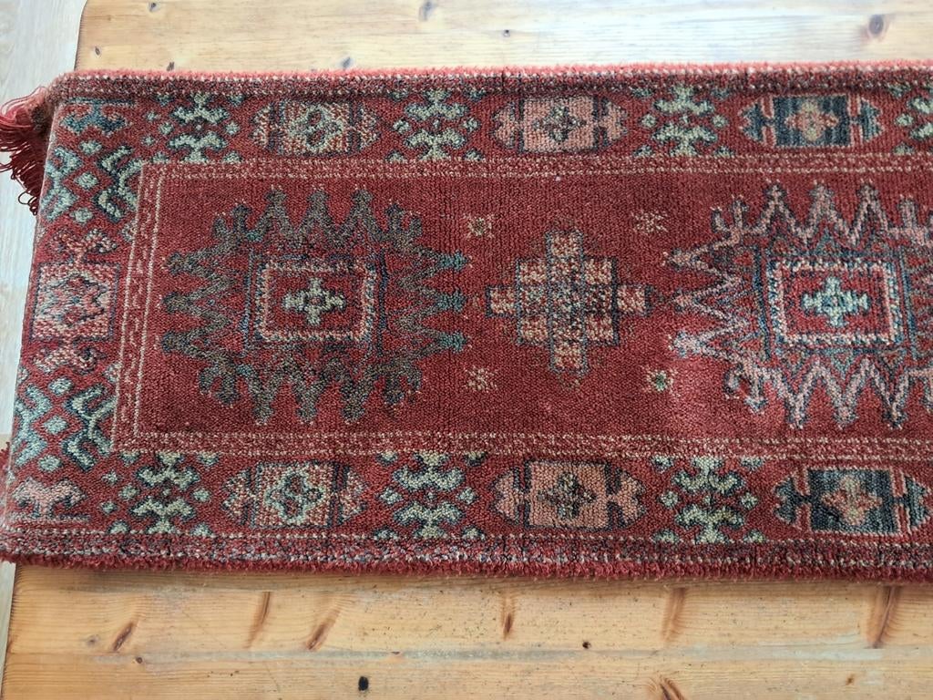 Rood kleedje,  rode loper met patroon, 100 tot 150 cm, Groen, Rechthoekig, 50 tot 100 cm