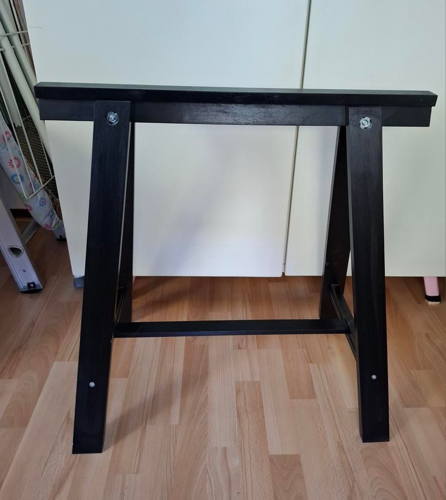Zwarte Ikea Oddvalt schraag, Ophalen, Tafelpoot, 50 tot 100 cm, 50 tot 100 cm