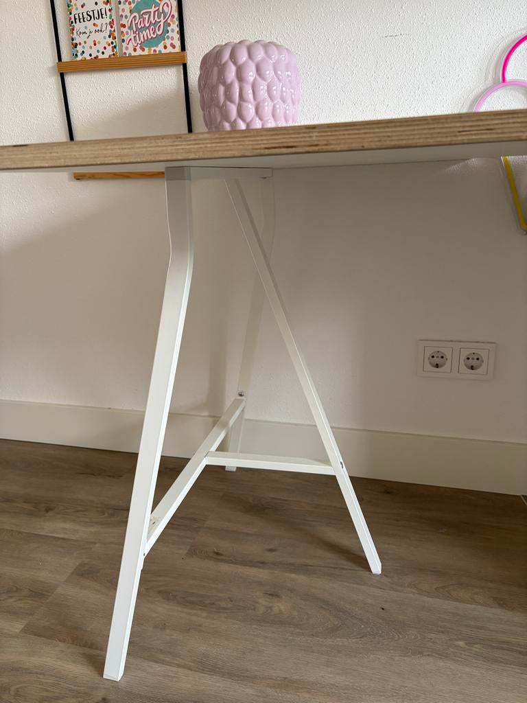 Schragen (2 stuks) - Wit metaal, Ophalen of Verzenden, Gebruikt