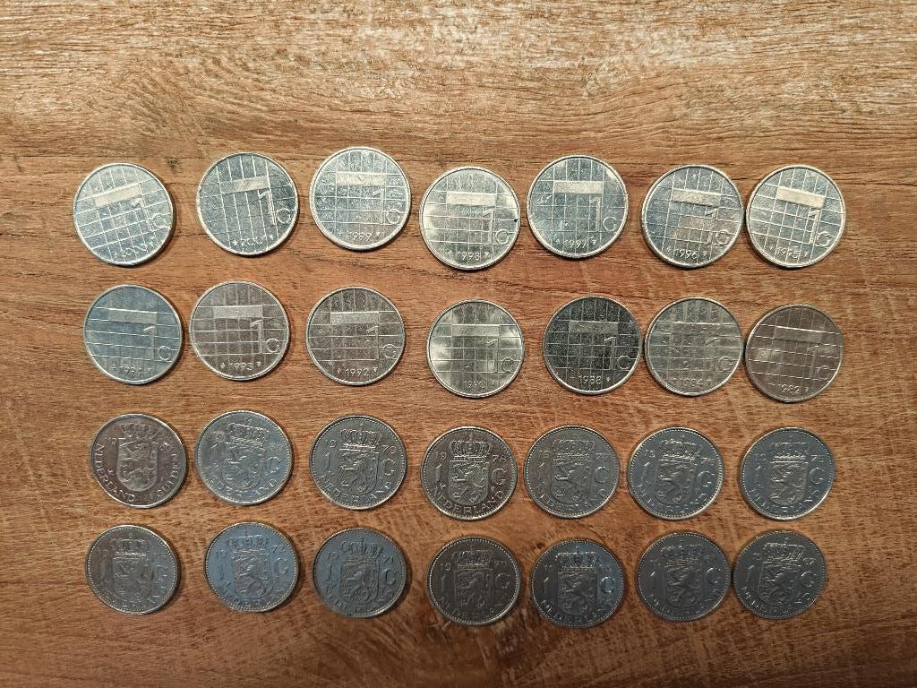318x 1 Gulden verschillende jaartallen, Postzegels en Munten, Munten | Nederland, Setje, 1 gulden, Koningin Juliana, Ophalen of Verzenden