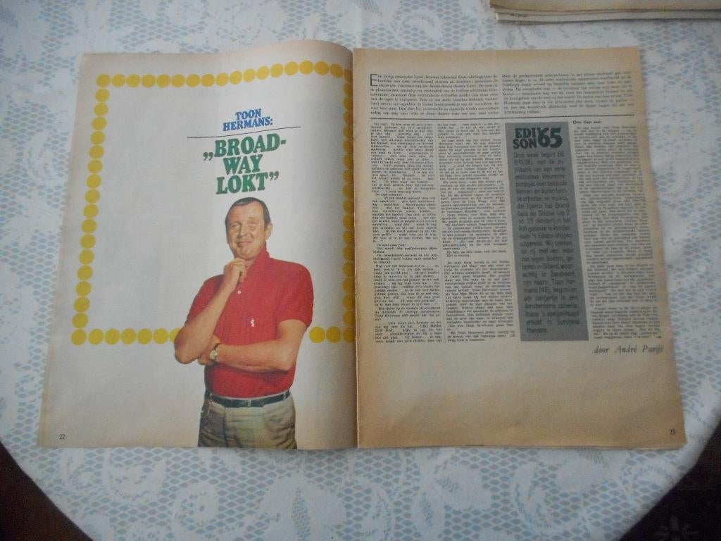 Toon Hermans. Broadway lokt. 1965., Verzamelen, Ophalen of Verzenden, Gebruikt, Boek, Tijdschrift of Artikel