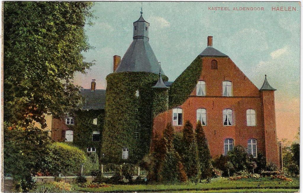 Limburg 15 Haelen. Kasteel Aldengoor datum 20-11-1908, Verzamelen, Verzenden, Voor 1920, Limburg