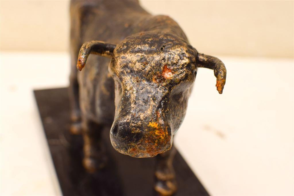 Gietijzeren beeld van een stier 51209, Ophalen of Verzenden, Gebruikt, Dier