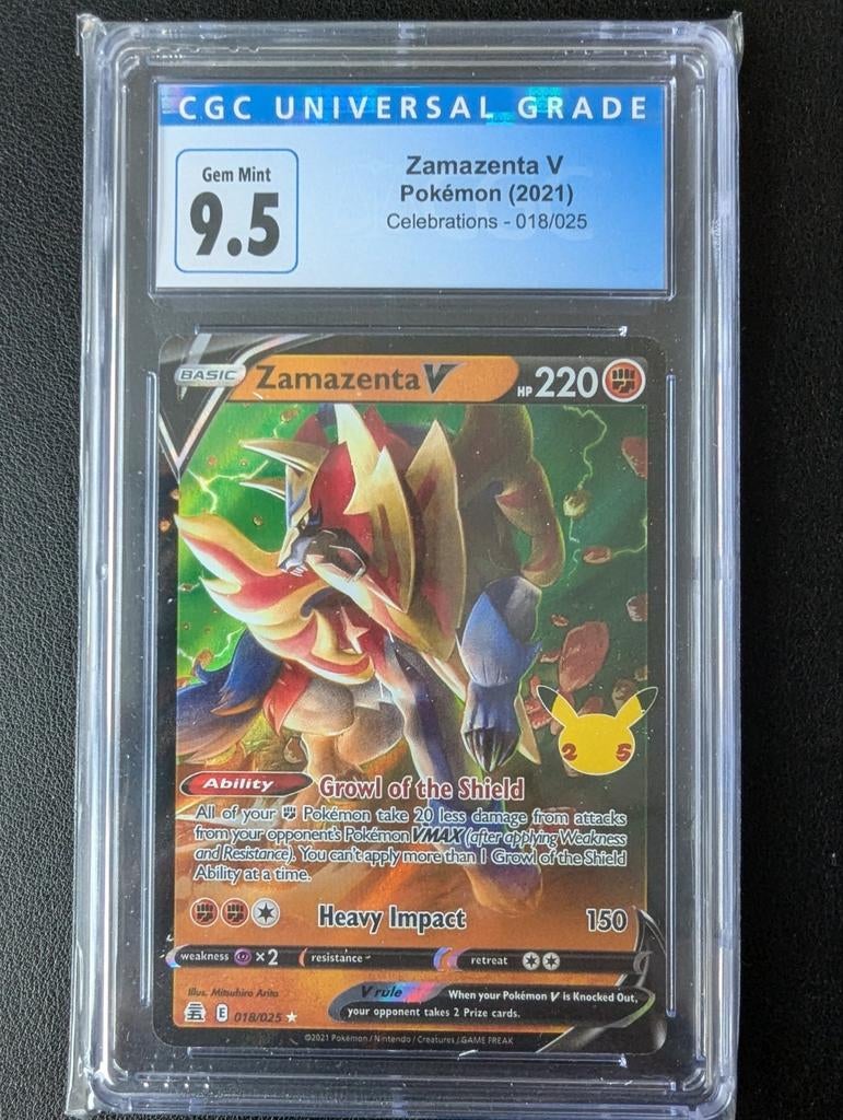 Zamazenta V Pokémon (2021) Celebrations 018/025 CGC 9.5, Ophalen of Verzenden