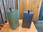 2 stuks Oude Metalen Peterolie kannen., Antiek en Kunst, Ophalen of Verzenden