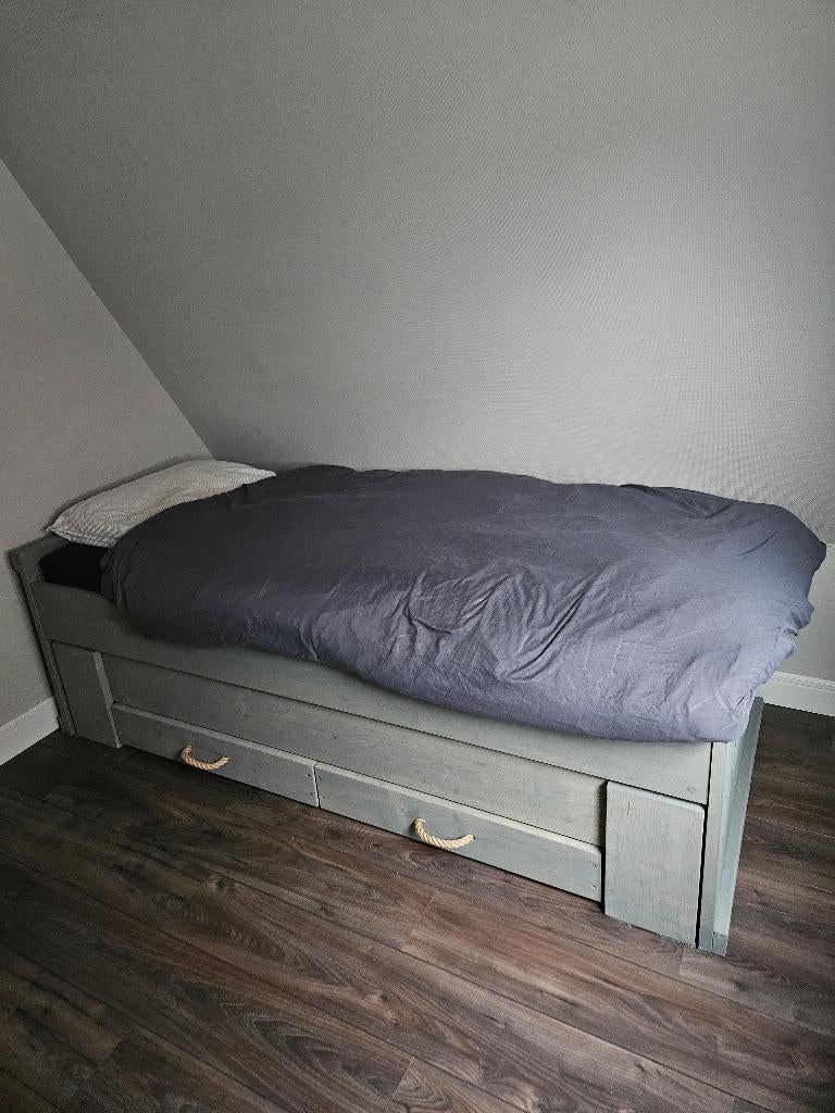 Rockwood Tienerbed Marijn, Huis en Inrichting, Ophalen, 90 cm, Steigerhout, Zo goed als nieuw