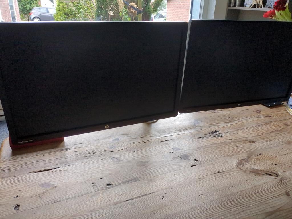2x hp scherm, Computers en Software, Monitoren, Ophalen, 60 Hz of minder, IPS