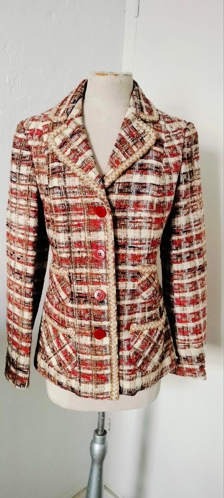 Vintage jaren 60 wollen tweed jasje mt. 38, Maat 38/40 (M), Overige kleuren, Ophalen of Verzenden, Zo goed als nieuw