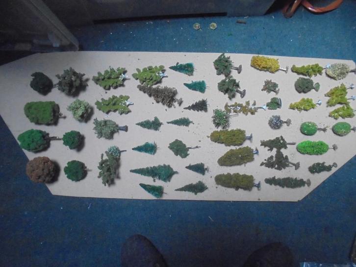 ho en spoor bomen, +_140 stuks, Hobby en Vrije tijd, Modeltreinen | H0, Gebruikt, Natuur, Gelijkstroom of Wisselstroom, Overige merken