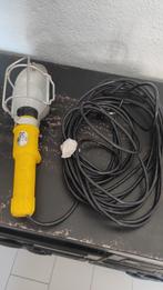 Vintage looplamp geel met zinken kapje, Ophalen of Verzenden, Gebruikt, 50 tot 200 watt, Lamp