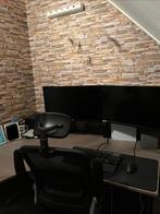 IKEA Galant bureau 160x80 + ½ maan + PC beugel + ladeblok, Ophalen, In hoogte verstelbaar, Gebruikt, Bureau