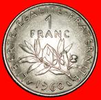 Ⰺ 2 SOLD SUN (1960-2001): FRANCE 1 FRANC 1960! SOWER ERROR!, Ophalen of Verzenden, Frankrijk, Losse munt