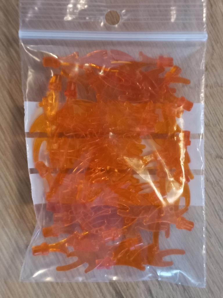 40x LEGO onderdeelnummer 6126b Trans Light Orange Dragon Fla, Ophalen of Verzenden, Zo goed als nieuw, Losse stenen, Lego