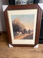 Nieuw schilderij met paarden en koets / rijtuig 65x85 cm, Antiek en Kunst, Kunst | Schilderijen | Klassiek, Ophalen