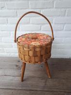 Vintage retro naaidoos naaimand Sewing box rotan jaren 60., Ophalen of Verzenden, Huis en Inrichting