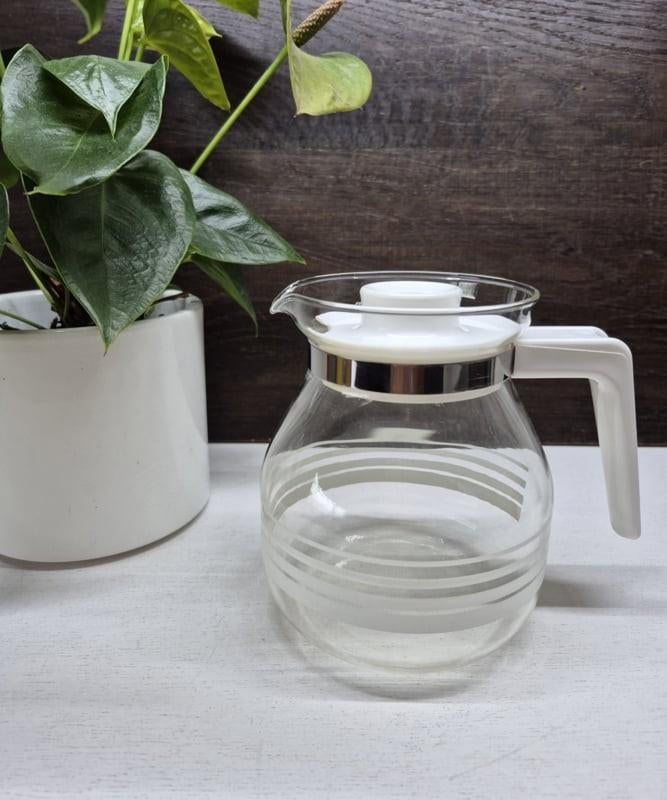 Vintage glazen theepot, Melitta, ., Ophalen of Verzenden, Zo goed als nieuw