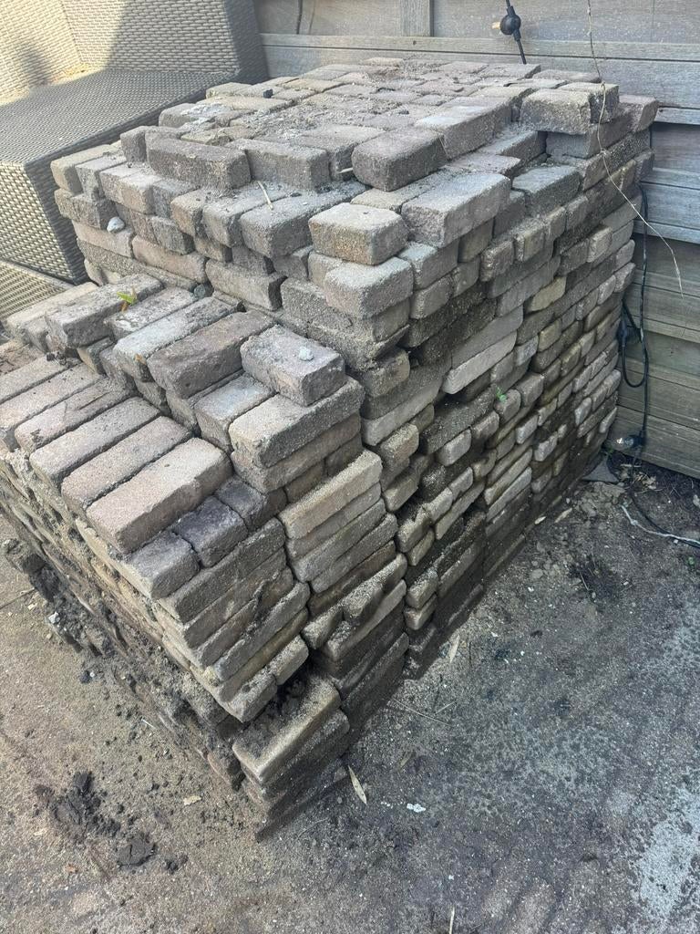 Gratis: Gebakken bestrating / tuinklinkers getrommeld, Tuin en Terras, Ophalen, Gebruikt, Keramiek, Klinkers