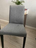 4 grijze stoffen eetkamerstoelen met tafel (setprijs), Ophalen, Gebruikt, Vier, Stof