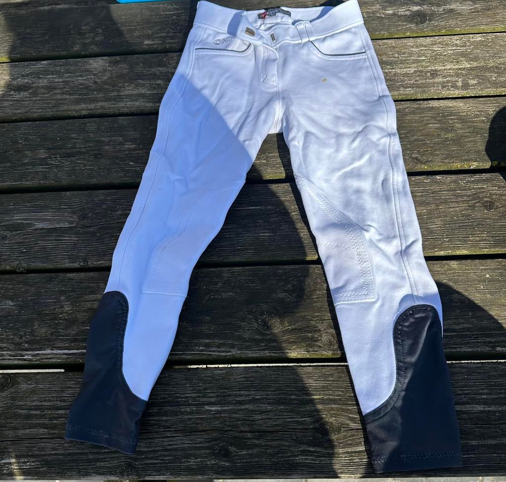 Witte rijbroek 128, Ophalen of Verzenden, Zo goed als nieuw, Dressuur, Onderkleding