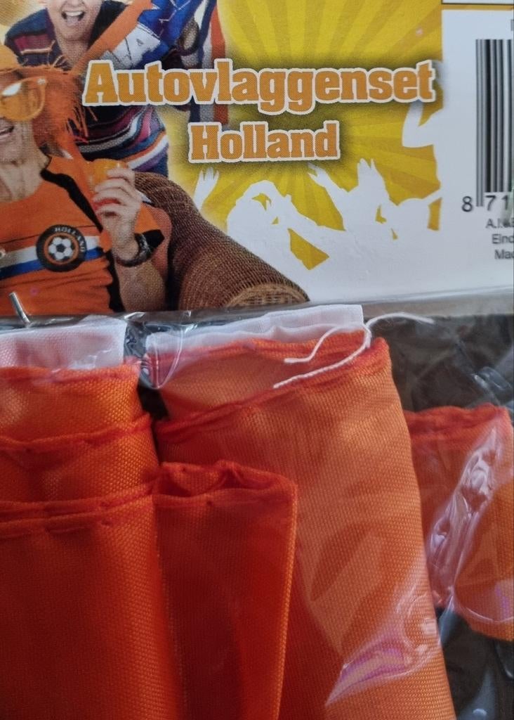18 auto zwaai vlaggetjes Holland, Diversen, Vlaggen en Wimpels, Ophalen of Verzenden, Nieuw
