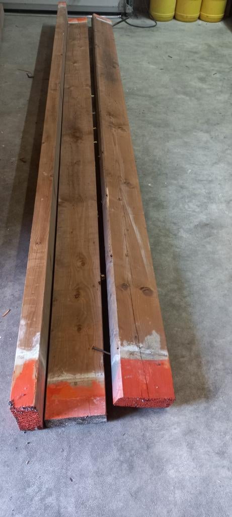 Te koop 3 balken (gordingen)., Ophalen, Balk, Vuren, 50 mm of meer