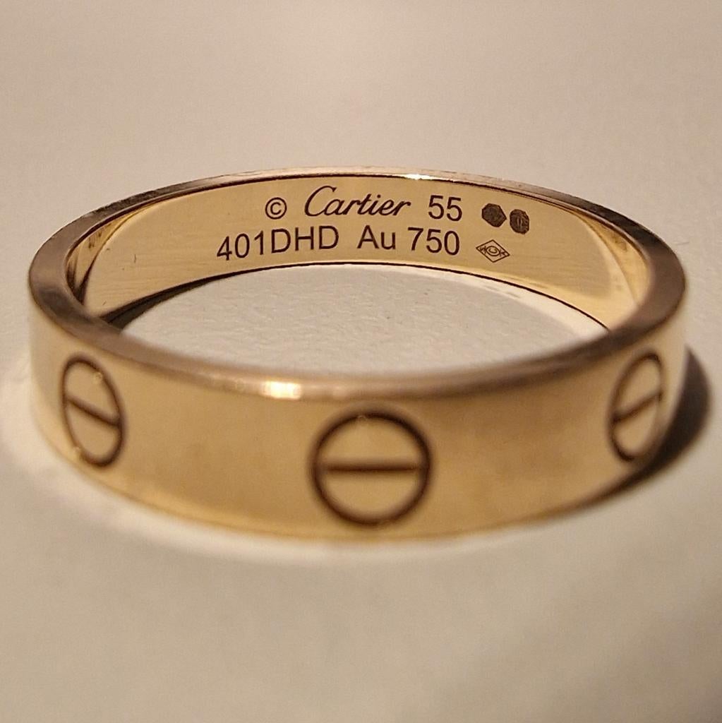 Cartier Love Ring 18K Goud | Maat 55 (17.5 mm) | Met factuur, Ophalen of Verzenden, Zo goed als nieuw, 17 tot 18, Dame