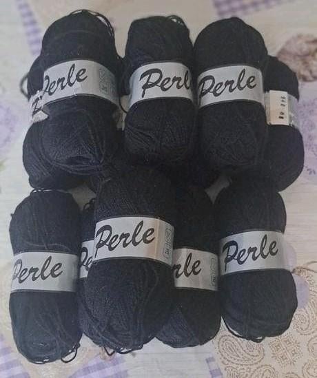 Lammy Perle Garen - 12 Bollen Zwart, Hobby en Vrije tijd, Breien en Haken, Ophalen of Verzenden, Nieuw, Breien of Haken, Wol of Garen