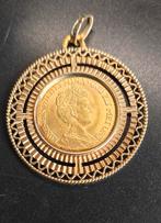 Gouden tientje Wilhelmina 1910 met gouden rand, Antiek en Kunst, Ophalen of Verzenden