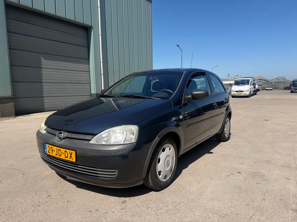 Opel Corsa 1.2 16V 3D 2002 Blauw 81000nap airco, Auto's, Voorwielaandrijving, 74 pk, Blauw, Origineel Nederlands